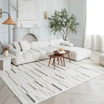 4' X 6' Gray and Cream Abstract Distressed Area Rug