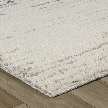 5' X 8' Gray and Cream Abstract Distressed Area Rug