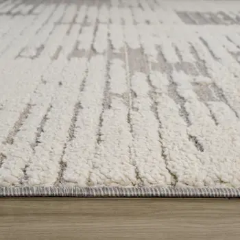 5' X 8' Gray and Cream Abstract Distressed Area Rug
