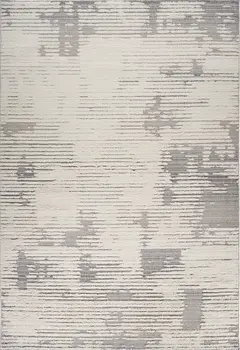8' X 11' Gray and Cream Abstract Distressed Area Rug
