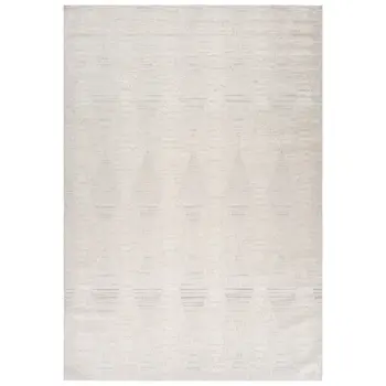 4' X 6' Cream and Beige Geometric Distressed Area Rug