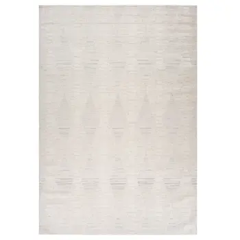 7' X 10' Cream and Beige Geometric Distressed Area Rug