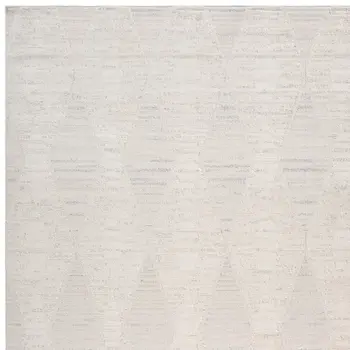 8' X 11' Cream and Beige Geometric Distressed Area Rug