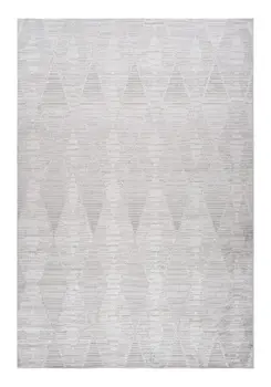 4' X 6' Gray and Ivory Geometric Distressed Area Rug