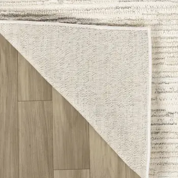 2' X 5' Gray and Beige Geometric Distressed Area Rug
