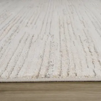 2' X 5' Gray and Beige Geometric Distressed Area Rug