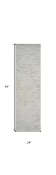 8' Gray And Beige Geometric Distressed Runner Rug