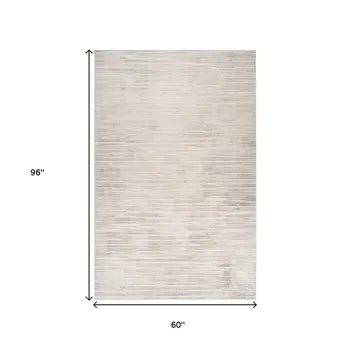 5' X 8' Cream and Beige Abstract Area Rug