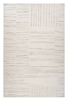 5' X 8' Gray and Beige Geometric Distressed Area Rug