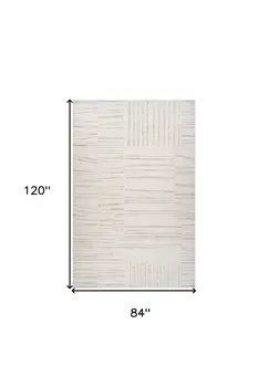 7' X 10' Gray and Beige Geometric Distressed Area Rug
