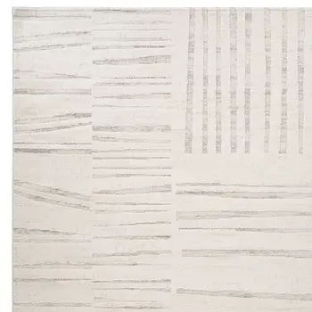 7' X 10' Gray and Beige Geometric Distressed Area Rug