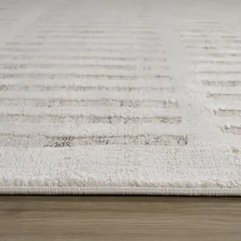 2' X 5' Gray and Beige Geometric Distressed Area Rug