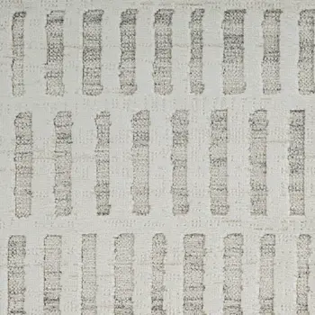 8' Gray and Beige Geometric Distressed Runner Rug