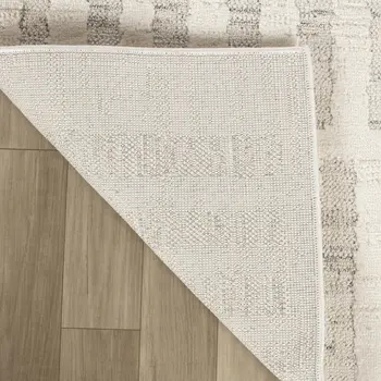 5' X 8' Gray and Beige Geometric Distressed Area Rug