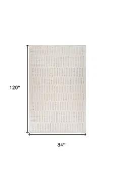 7' X 10' Gray and Beige Geometric Distressed Area Rug