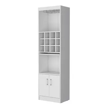 71" White Wood Bar Cabinet With Two Doors