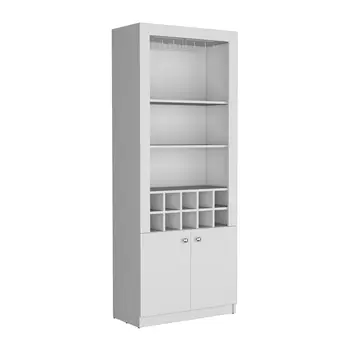 75" White Wood Bar Cabinet With Two Doors