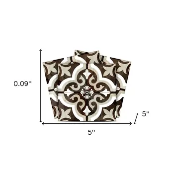 5" x 5" Black White and Gray Autry Mosaic Peel and Stick Removable Tiles