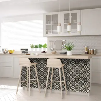 8" x 8" Black White and Gray Autry Mosaic Peel and Stick Removable Tiles