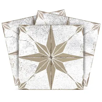 7" x 7" Gray Beige and Sand Brown Avani Mosaic Peel and Stick Removable Tiles