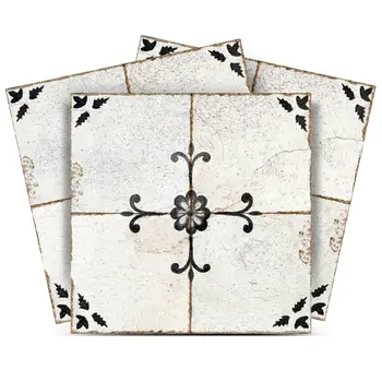 8" x 8" Dark Gray and Silver Ave Mosaic Peel and Stick Removable Tiles