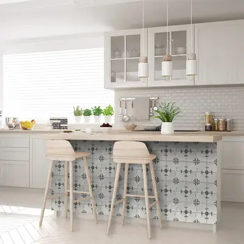 12" x 12" Dark Gray and Silver Ave Mosaic Peel and Stick Removable Tiles