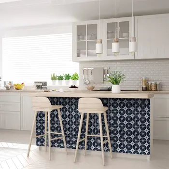 6" x 6" Blue and White Smoke Ash Mosaic Peel and Stick Removable Tiles