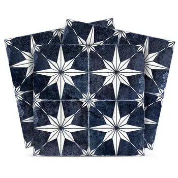 12" x 12" Blue and White Smoke Ash Mosaic Peel and Stick Removable Tiles