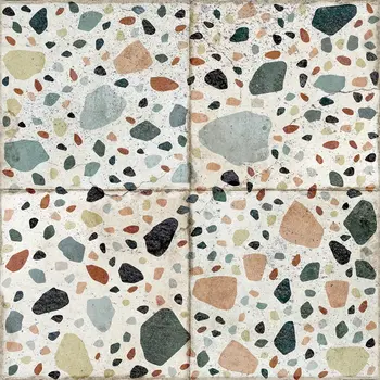6" x 6" Dark Slate Gray Silver and White Smoke Aziel Mosaic Peel and Stick Removable Tiles