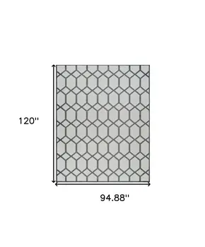 8' X 10' Beige And Gray Geometric Distressed Indoor Outdoor Area Rug