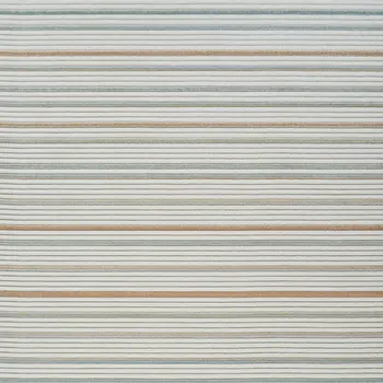 5' X 7' Cream and Beige Striped Distressed Indoor Outdoor Area Rug