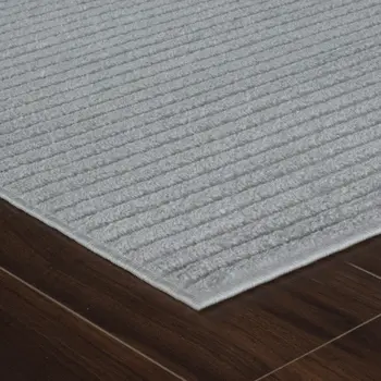 5' X 7' Cream and Beige Striped Distressed Indoor Outdoor Area Rug