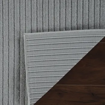 5' X 7' Cream and Beige Striped Distressed Indoor Outdoor Area Rug