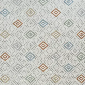 5' X 7' Cream and Beige Geometric Distressed Indoor Outdoor Area Rug
