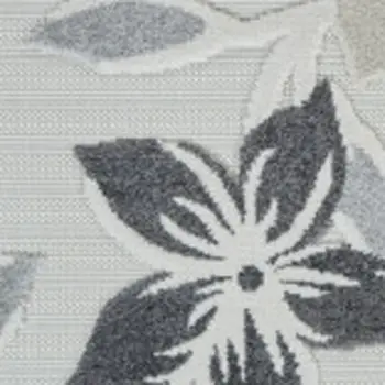 8' X 10' Cream And Gray Floral Distressed Indoor Outdoor Area Rug