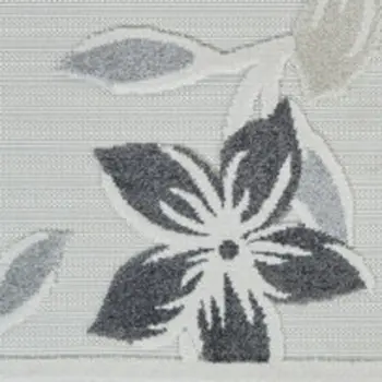 8' X 10' Cream And Gray Floral Distressed Indoor Outdoor Area Rug