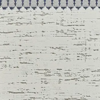 3' X 5' Blue and Cream Abstract Distressed Indoor Outdoor Area Rug