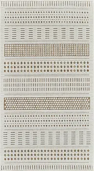 3' X 5' Beige and Brown Geometric Distressed Indoor Outdoor Area Rug