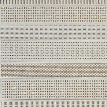 4' X 6' Beige and Brown Geometric Distressed Indoor Outdoor Area Rug