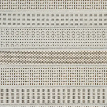 5' X 7' Beige And Brown Geometric Distressed Indoor Outdoor Area Rug
