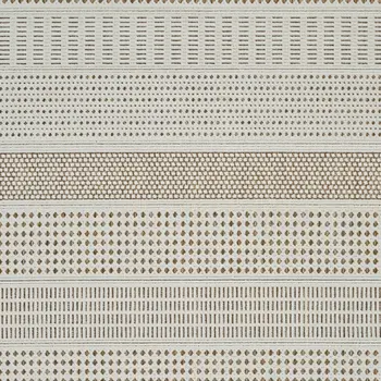 6' X 9' Beige and Brown Geometric Distressed Indoor Outdoor Area Rug