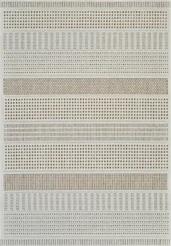 6' X 9' Beige and Brown Geometric Distressed Indoor Outdoor Area Rug