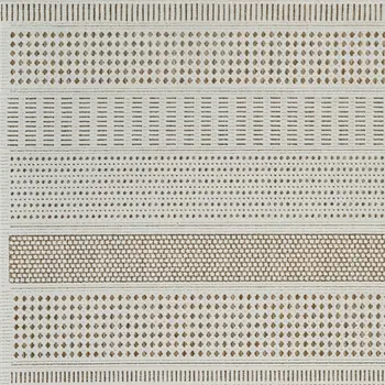 8' X 10' Beige and Brown Geometric Distressed Indoor Outdoor Area Rug