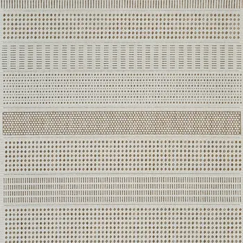 8' X 10' Beige and Brown Geometric Distressed Indoor Outdoor Area Rug