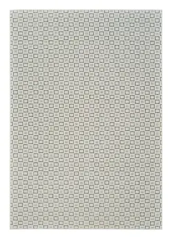 5' X 7' Cream and Beige Geometric Distressed Indoor Outdoor Area Rug
