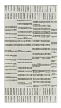 3' X 5' Cream and Beige Abstract Distressed Indoor Outdoor Area Rug