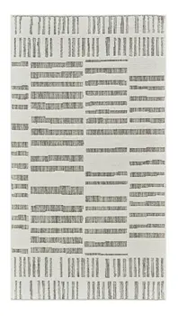 3' X 5' Cream and Beige Abstract Distressed Indoor Outdoor Area Rug