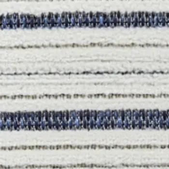 3' X 5' Blue and Cream Striped Distressed Indoor Outdoor Area Rug