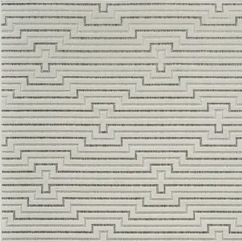 4' X 6' Cream and Beige Geometric Distressed Indoor Outdoor Area Rug