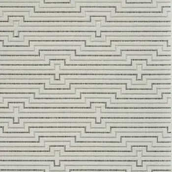 6' X 9' Cream and Beige Geometric Distressed Indoor Outdoor Area Rug